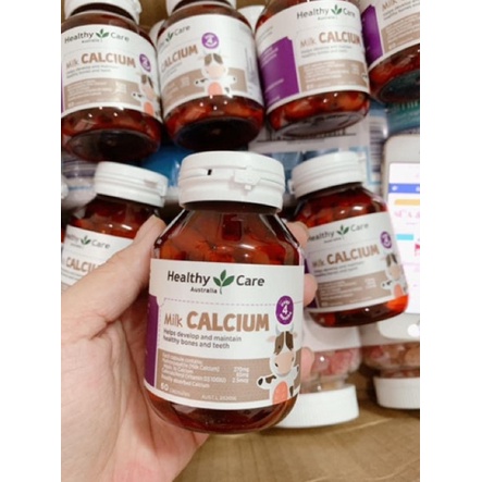 Viên Uống Bổ Sung Canxi Sữa Cho Bé - Milk Calcium Healthy care, Lọ 60 viên của Úc
