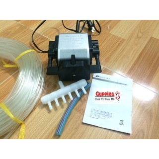 Combo Máy Sủi Oxy 6 Vòi Resun AP-30 16w, thêm 5met ống, 6 viên sủi Máy tạo oxy AP 30