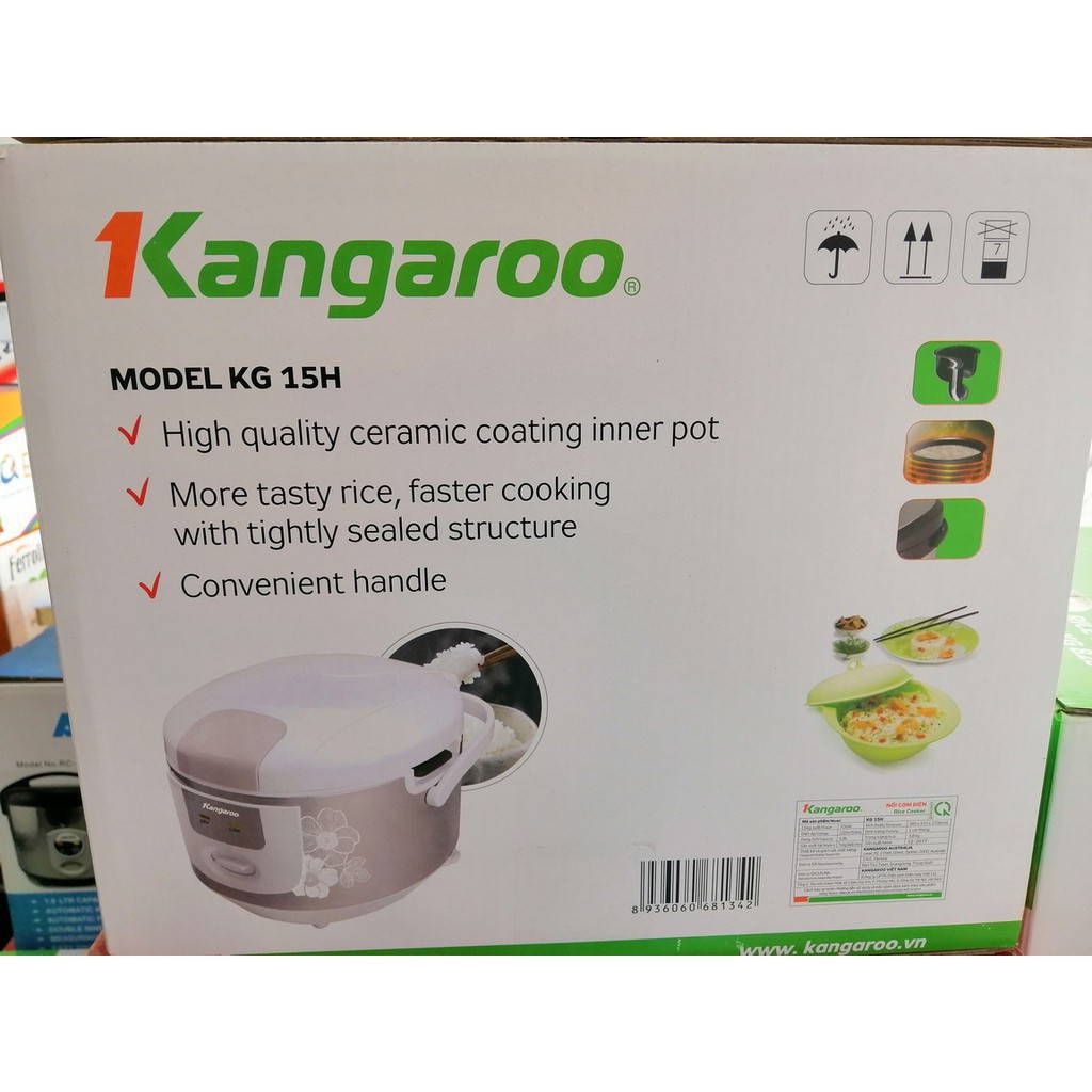 [Mã 1911ELSALE hoàn 7% đơn 300K] Nồi cơm điện 1.8L Kangaroo KG15H hàng chính hãng