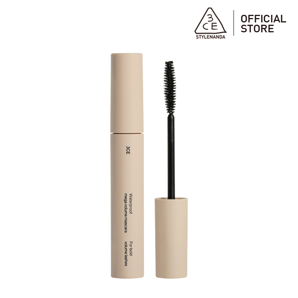 Mascara 3CE 7.5g làm dày và giữ màu lâu trôi làm đẹp cho nữ 3CE Waterproof Mega Volume Mascara 7.5 g | 3CE Official Store