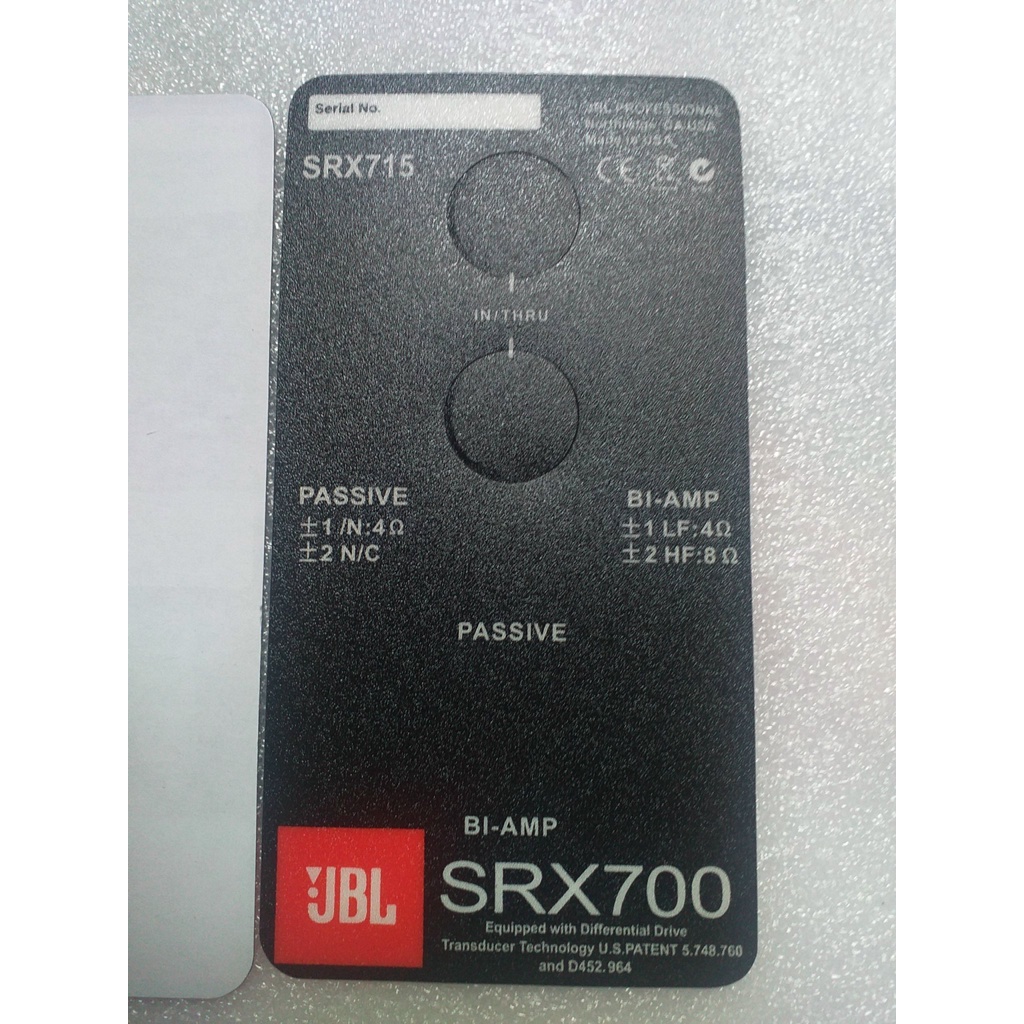 TEM DÁN TRẠM LOA MẶT SAU THÙNG LOA JBL SRX 715 -GIÁ 1 TEM