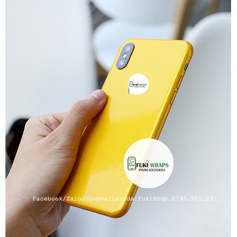 Tấm Dán Skin mặt sau Glossy Bumblebee Vàng Full Viền Dành cho 13prm , 12prm , 11prm , xsm , ip11 , ip12  - FukiShop