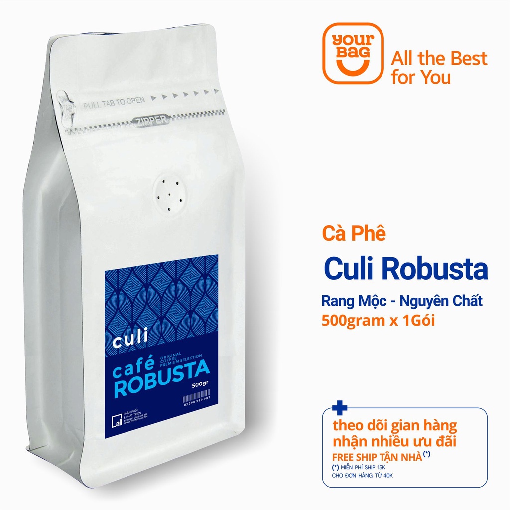 Cà Phê Culi Robusta (500gr x 01 Gói)  Rang Mộc Xay Sẵn, Vị Đắng, Gu Cà Phê Mạnh, dùng pha phin và pha máy - yourbag | BigBuy360 - bigbuy360.vn