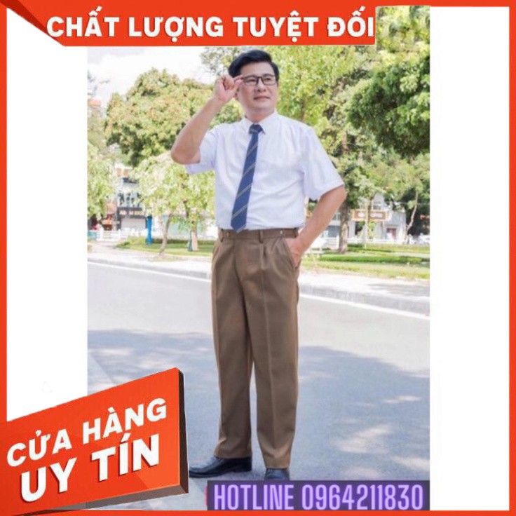 Quân tây trung niên, quần âu trung tuổi cao cấp, chất liệu mềm mịn co giãn nhẹ - Hàng nhập khẩu