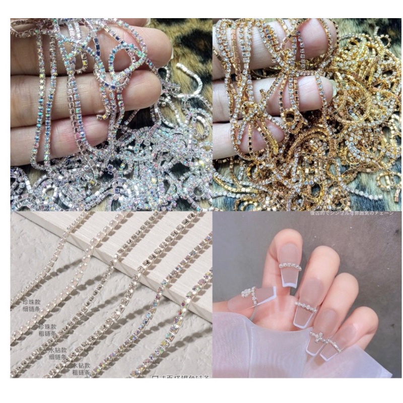 Dây Xích Đá, Dây Đá Viền Móng Trang Trí Nail - Phụ Kiện Nail