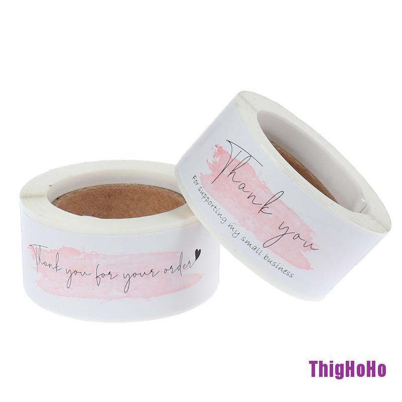Cuộn 120 nhãn dán họa tiết Thank You For Your Order trang trí gói hàng độc đáo