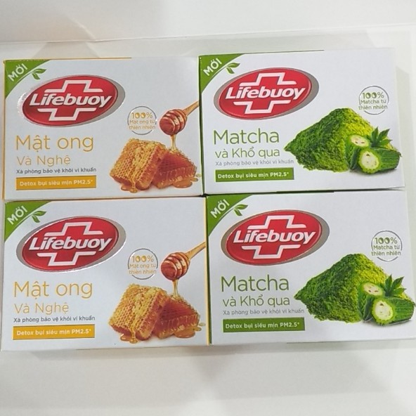 2 Bánh Xà bông Lifebuoy Matcha và khổ qua/Mật ong và nghệ