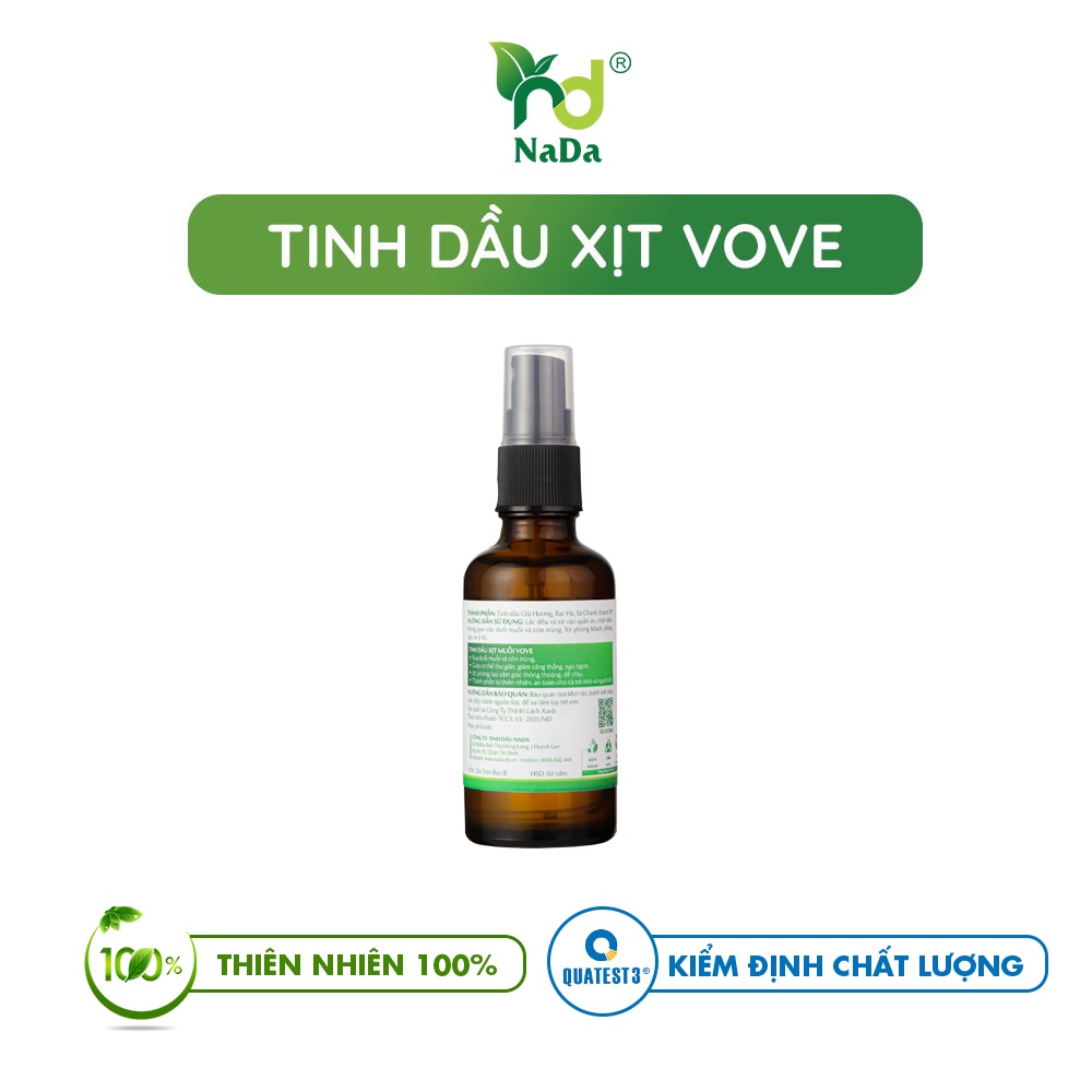 Combo đuổi muỗi NADA OILS 3 chai tinh dầu xịt thơm, chống muỗi, đuổi côn trùng 100ml