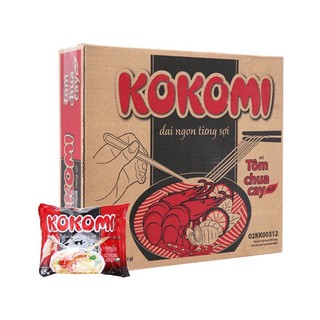 Thùng 30 Gói Mì Tôm Kokomi Chua Cay 65g
