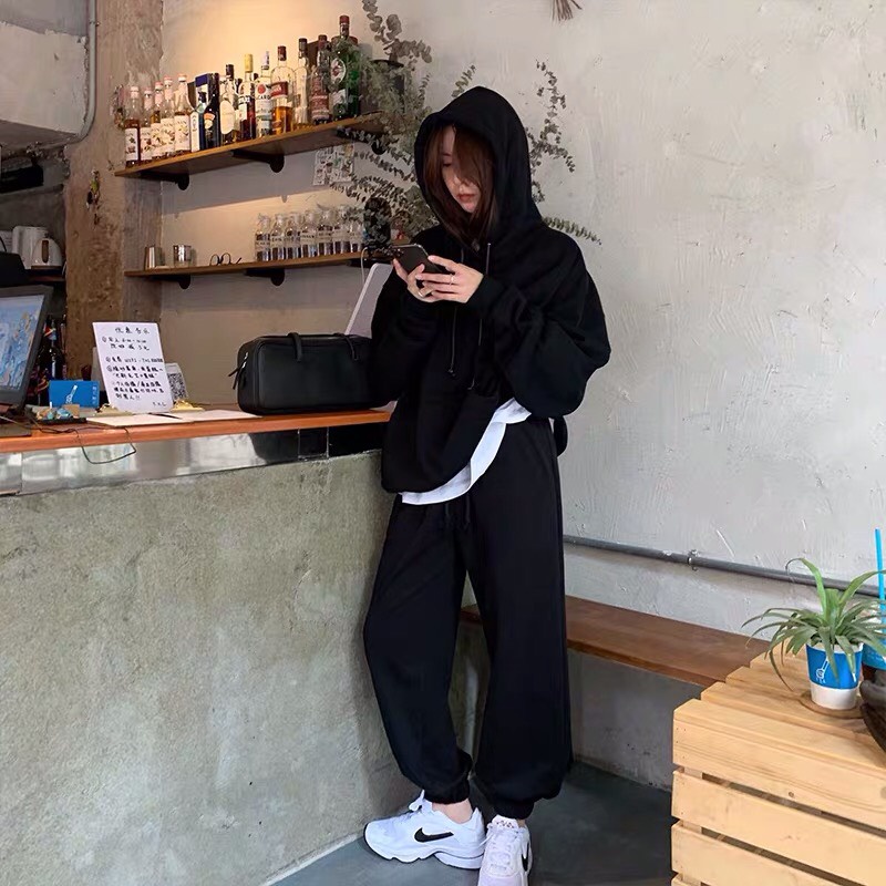 Quần Jogger Ống Bo Chất Thun Da Cá Unisex Nam Nữ Phong Cách Hàn Quốc Ulzzang