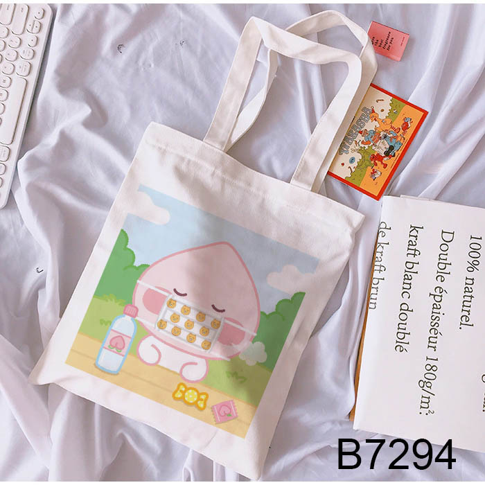 Túi vải in họa tiết xinh xắn dễ thương dành cho nữ
