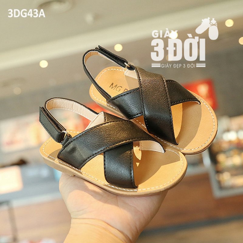 Sandal Quai Chéo Bé Trai Bé Gái 3DG43 GIAY3DOI Lòng Dép 13.7-18.8cm Siêu Xinh