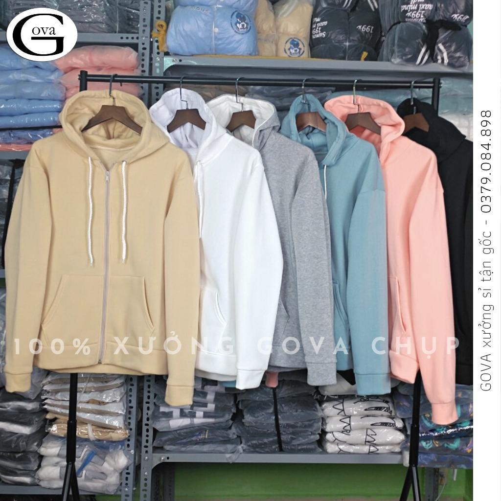 Áo Khoác Nỉ TRƠN Dây Kéo Zip Nam Nữ Ulzzang Unisex Form Rộng Đẹp GOVA