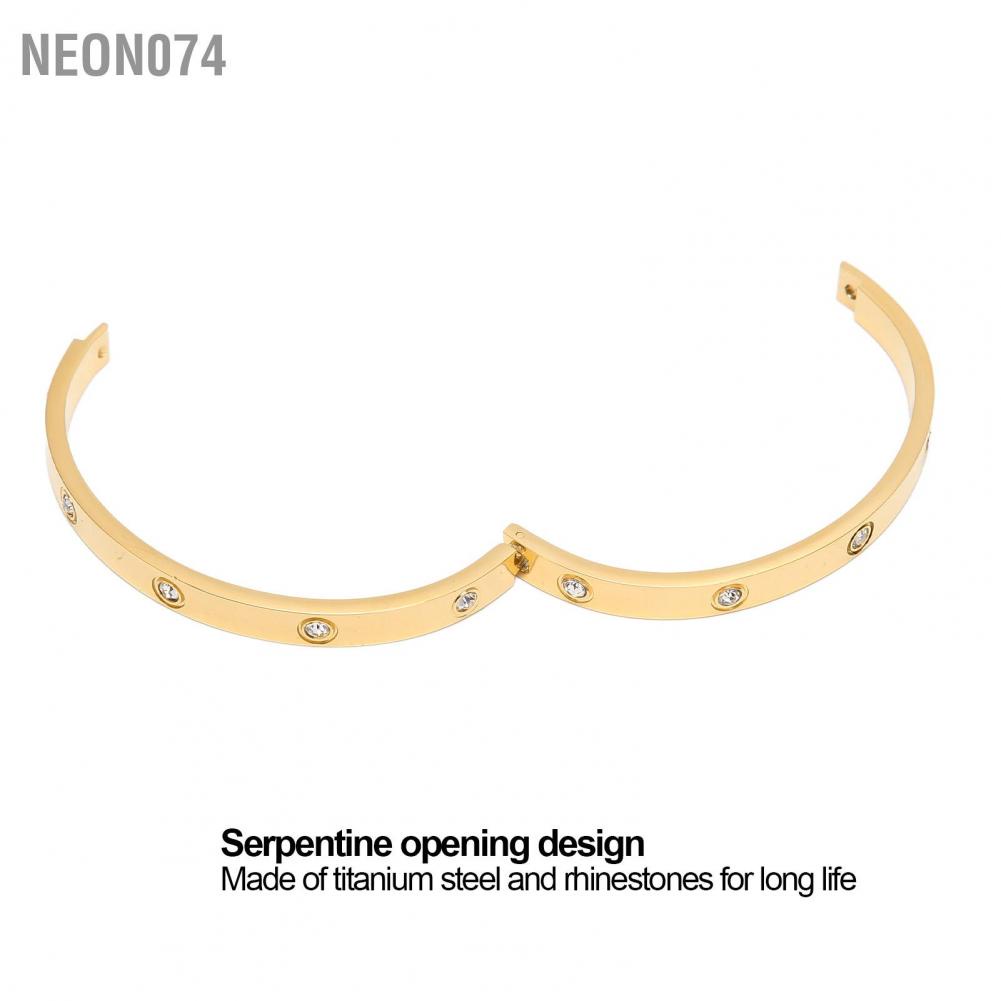 Neon074 Neon074 Vòng đeo tay cổ điển thời trang Đơn giản cao cấp làm thủ công bằng vàng với đá thạch cho phụ nữ