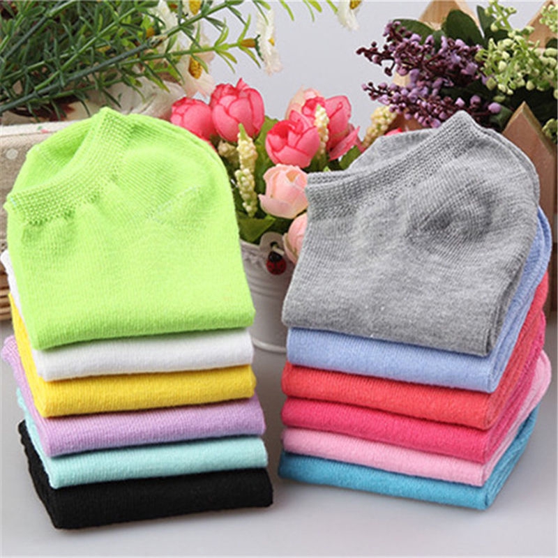 Set 5 đôi vớ cổ thấp nhiều màu sắc đa dạng tùy chọn sành điệu thời trang