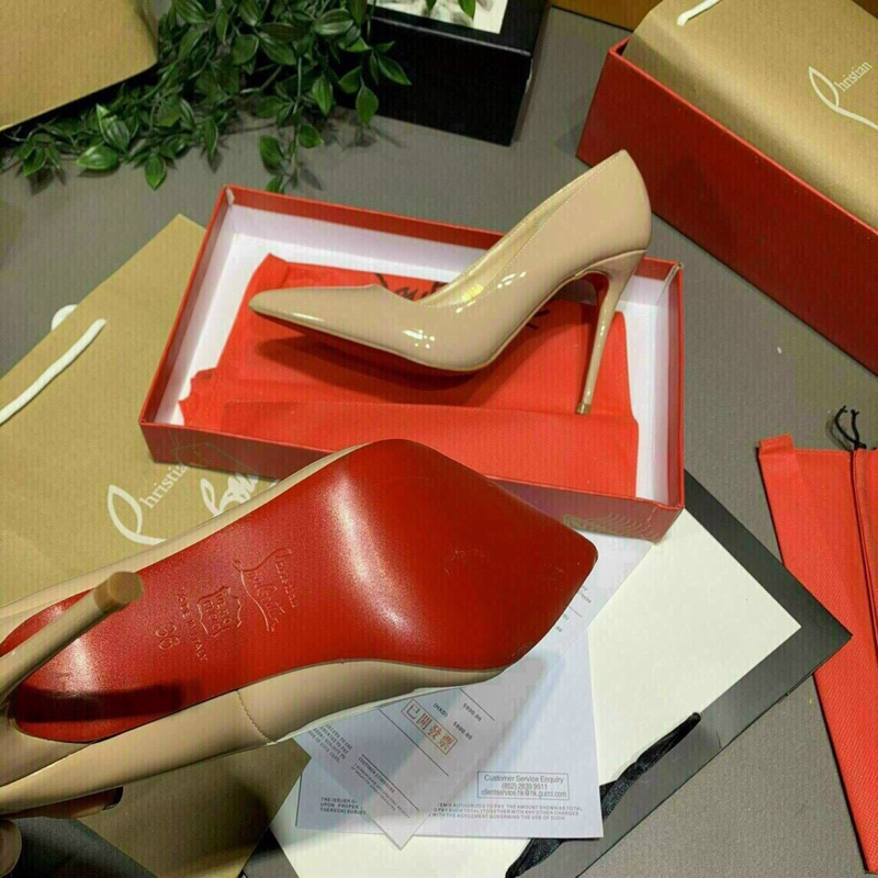 Giày cao gót 10f trơn bóng LBT