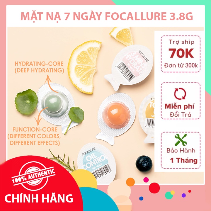 MẶT NẠ 7 NGÀY FOCALLURE 3.8G HỖ TRỢ GIẢM MỤN DƯỠNG ẨM KIỂM SOÁT DẦU NHỜN DƯỠNG DA TRẮNG HỒNG