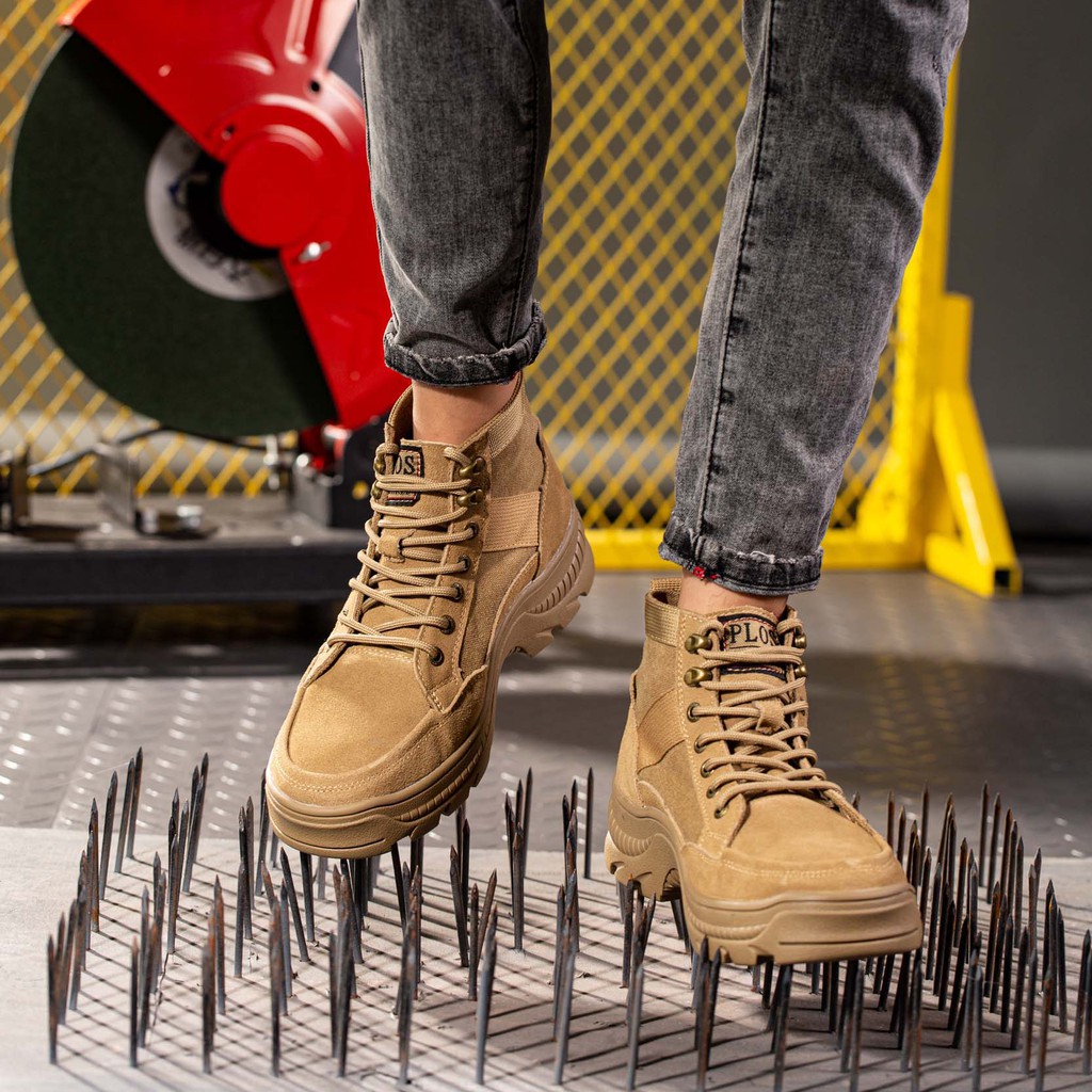 Giày Bảo Hộ Safety Leader Chính Hãng Chống Đinh, Chống Dập Ngón và Chống Trơn Trượt chính hãng, da bò lộn