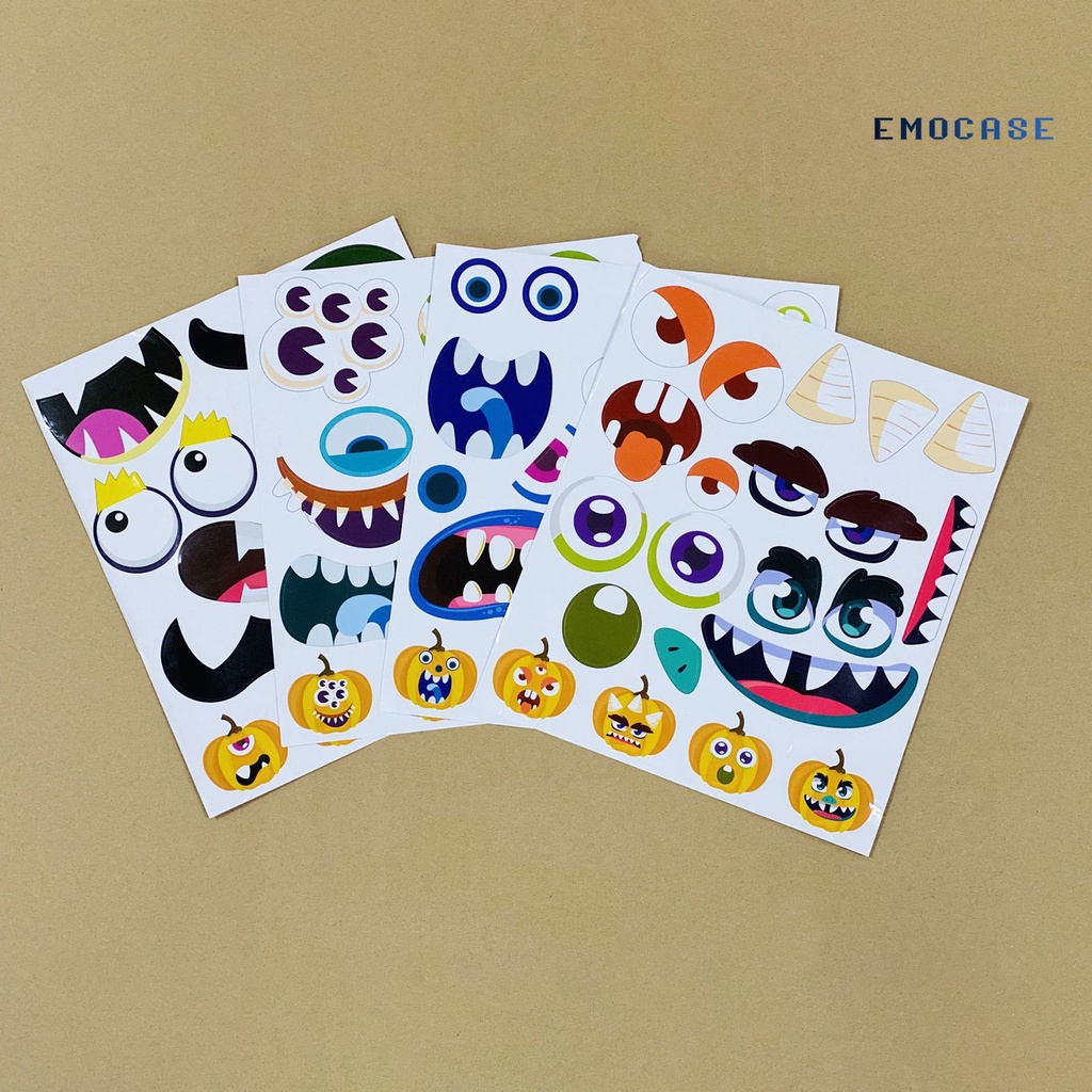 Miếng Dán Trang Trí Túi Kẹo Phong Cách Halloween Độc Đáo