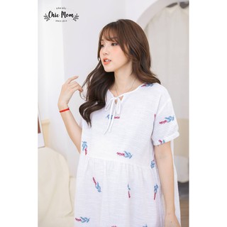 VÁY BẦU BBD, THÊU CÀNH LÁ