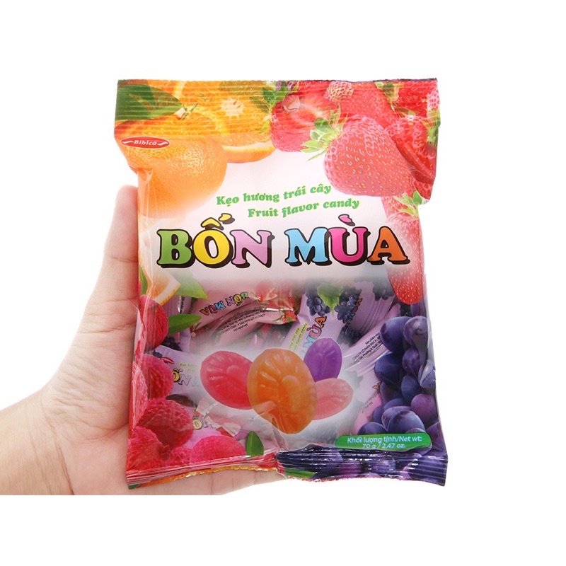 Kẹo trái cây Bốn Mùa Bibica gói 70g
