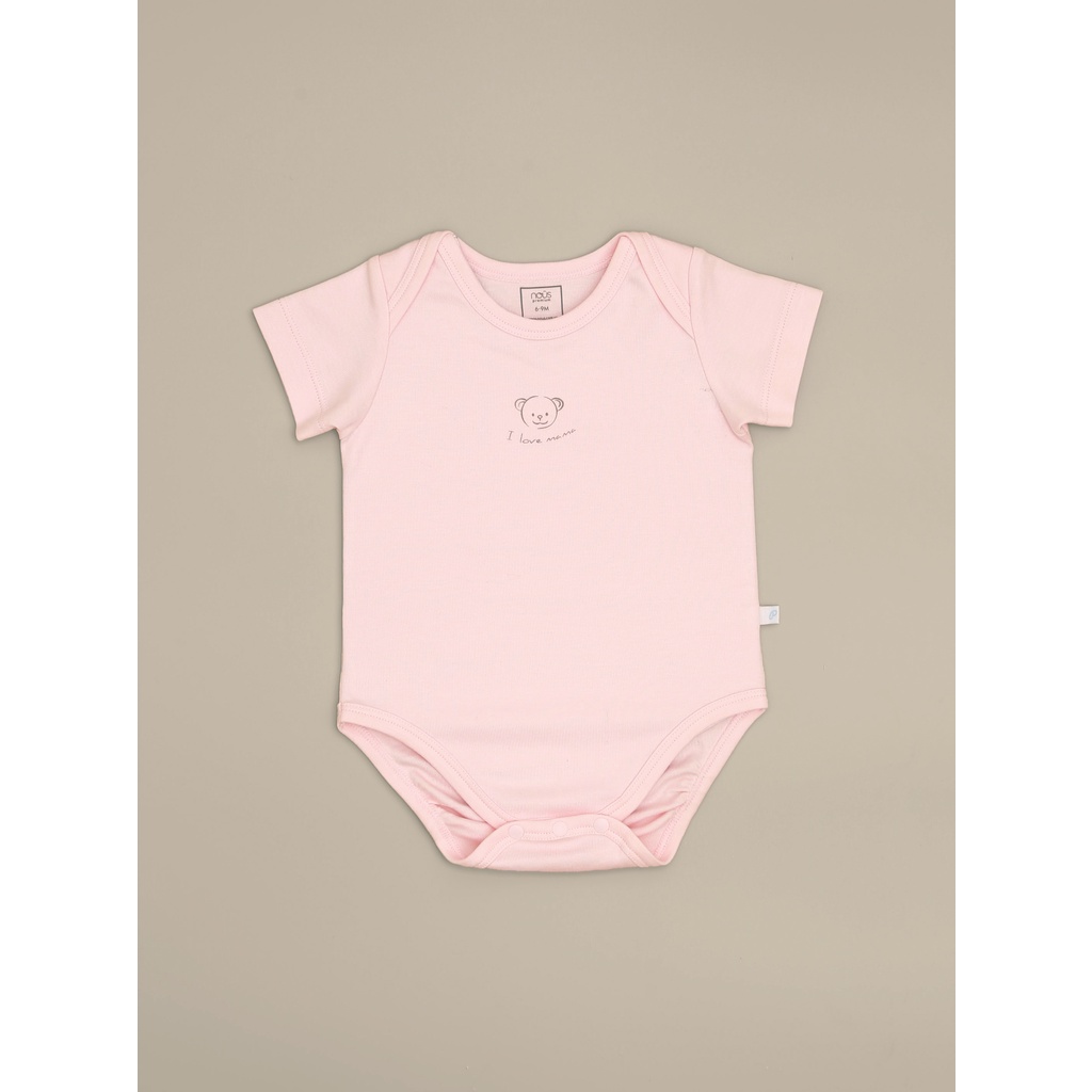 Quần áo liền thân cho bé Nous set 2 bộ liền thân ngắn tay xanh, hồng trắng size cho bé từ 6 tháng đến 18 tháng