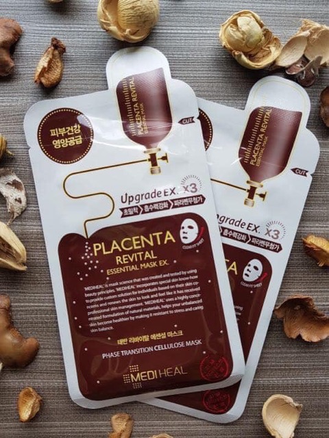 Hộp 10 miếng mặt nạ Mediheal Placenta Revital Essential Mask Ex. - Guu