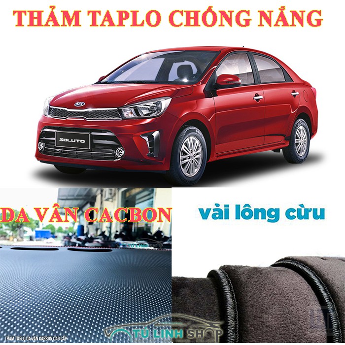 Thảm Taplo Kia Soluto bằng lông Cừu 3 lớp hoặc Da Cacbon