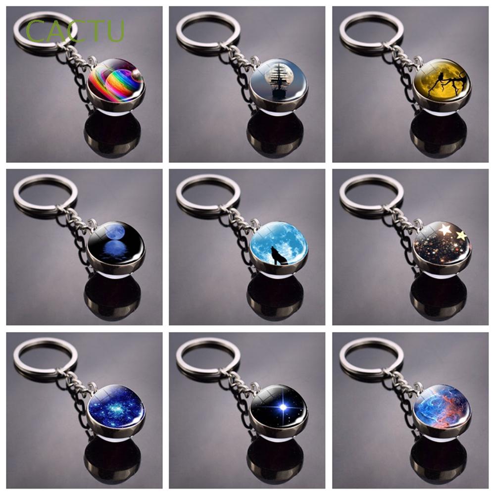 CACTU Pendant Glass Dome Chain|Ball Time|Solar System Keychain