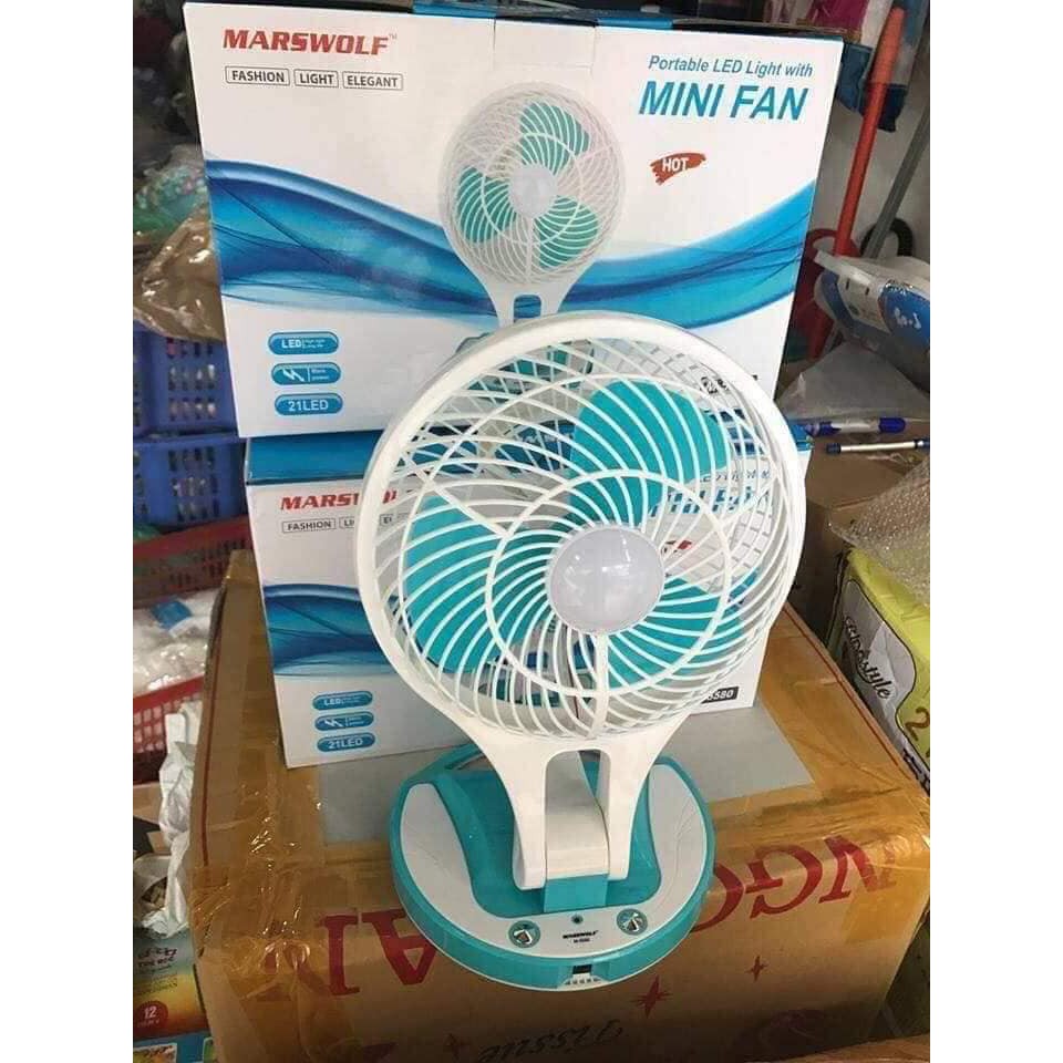 QUẠT TÍCH ĐIỆN GẤP GỌN KÈM ĐÈN MINI FAN