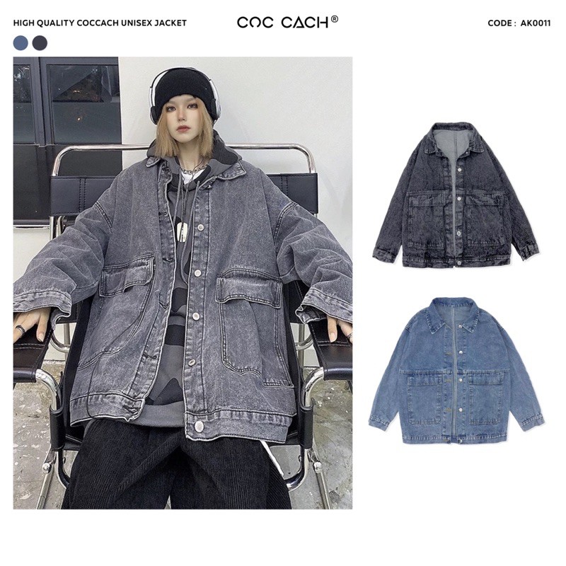 Áo khoác jeans nam nữ basic AK0011 by COC CACH
