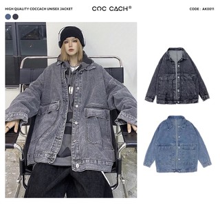 Áo khoác jeans nam nữ basic AK0011 by COC CACH