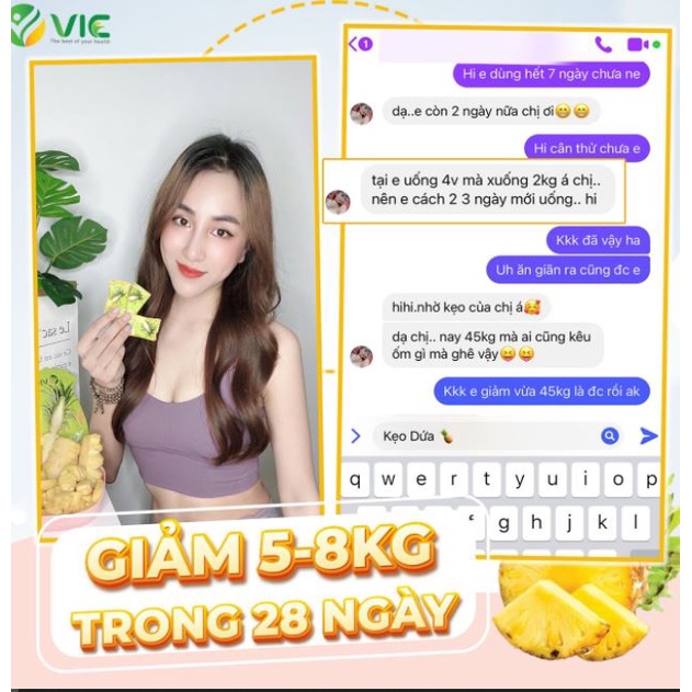 Kẹo Dứa Hỗ Trợ Giảm Cân - Kèm Phiếu Bảo Hành Chính Hãng