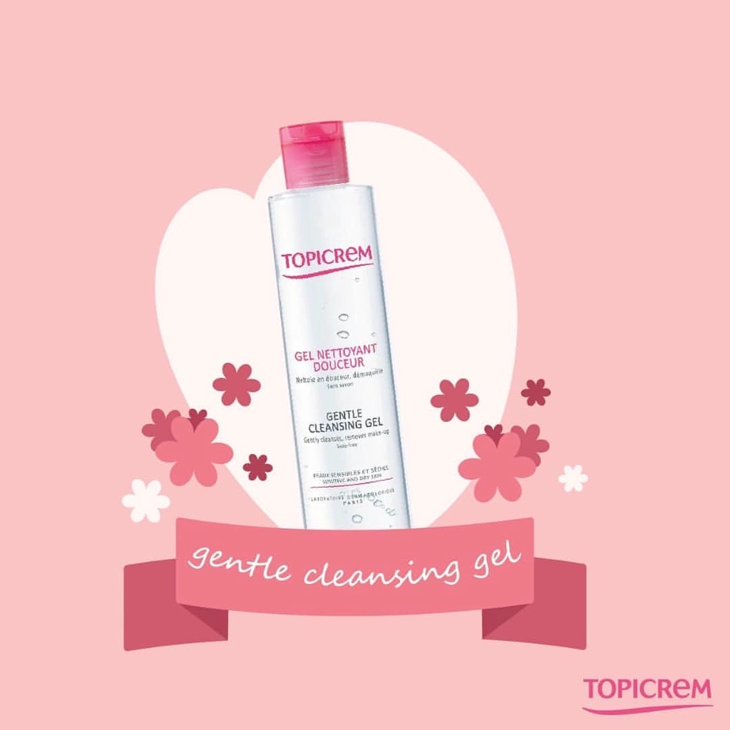 Gel rửa mặt TOPICREM Gentle Cleansing Gel  - Sữa rửa mặt Topicrem cho da khô