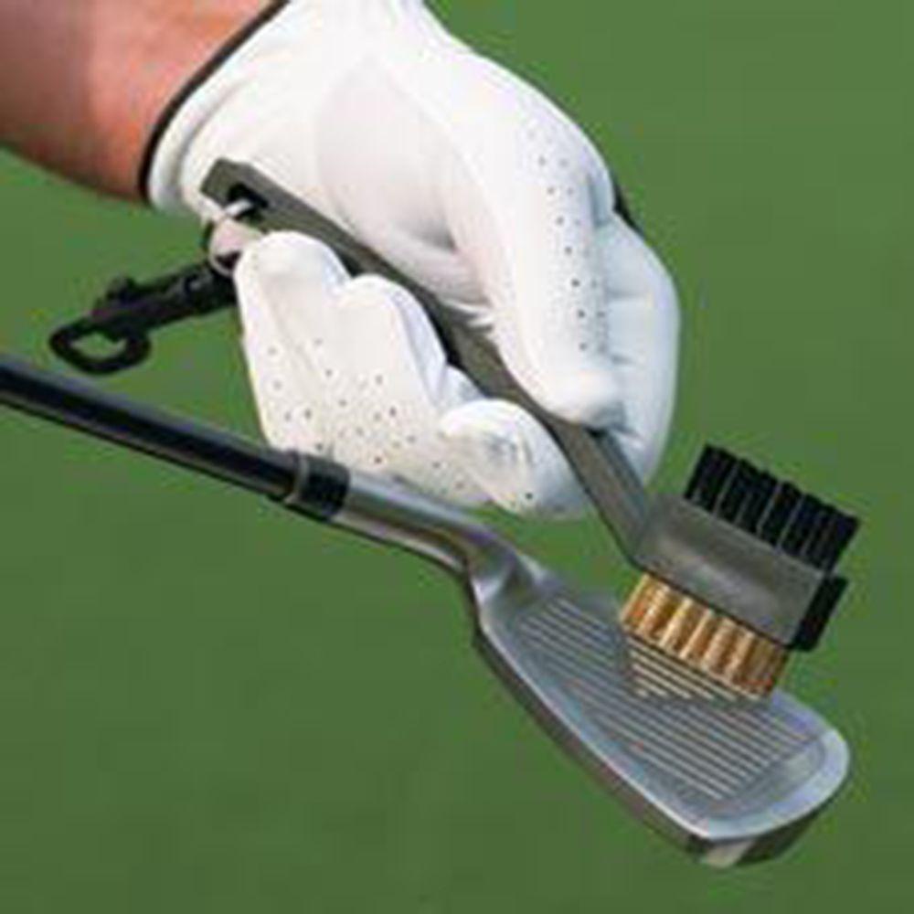 Bàn Chải Nylon Đánh Golf 2 Mặt Màu Đen Gọn Nhẹ Kèm Kẹp Tiện Dụng