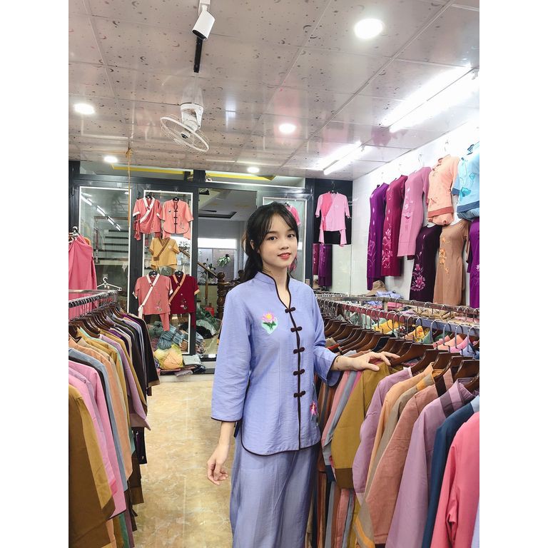 đồ lam đi chùa, cổ sẩm chất tơ