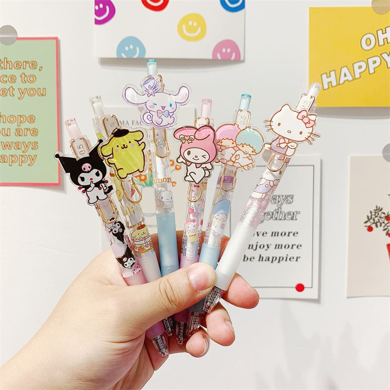 Bút bi gel Sanrio gia đình 0.5mm dễ thương Melody Cinnamoroll hình Cinnamoroll hoạt hình sinh viên quà văn phòng phẩm