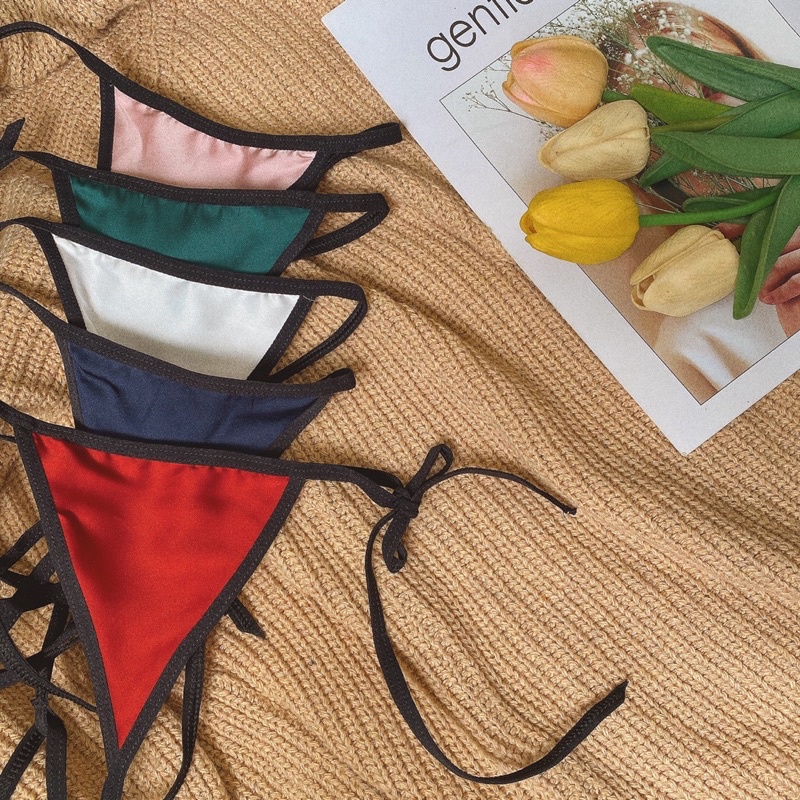 QD015 -quần lót cột dây  lọt khe lụa  viền - quần lót nữ -KELLYWANG
