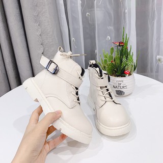 Giày Boot Trẻ Em - Giày Thể Thao Cổ Cao - Boot Da Cổ Cao Dây Đai Cho Trẻ Em Size 27 - 37