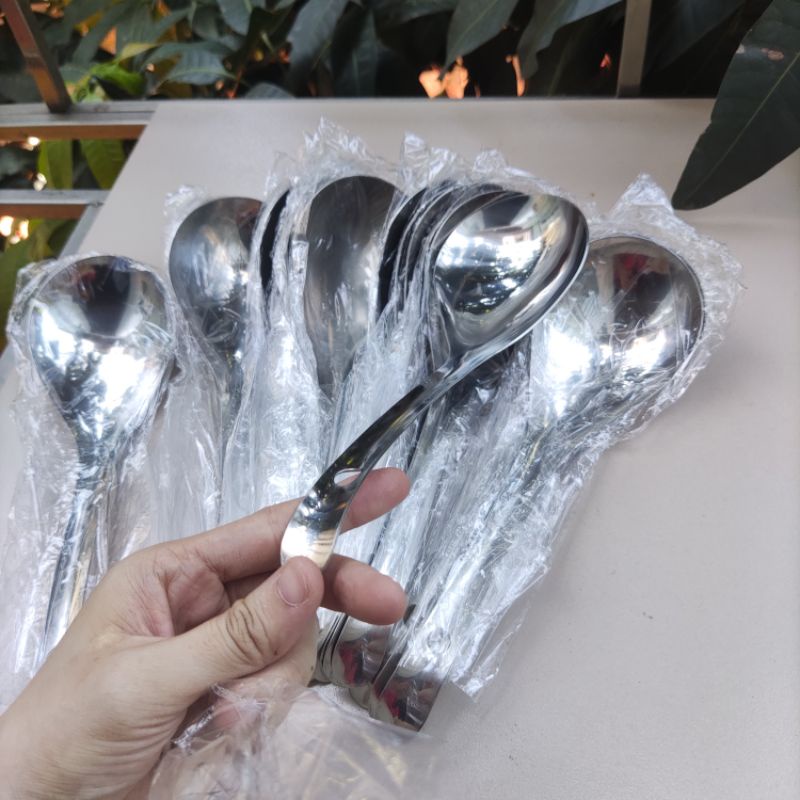Thìa/Môi/Muỗng múc canh gù inox to dày dặn, inox sáng HÀNG LOẠI 1