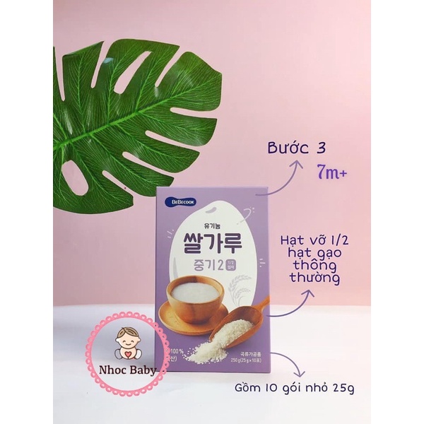 BeBeCook | Gạo vỡ hữu cơ cho bé ăn dặm từ 4/6 tháng tuổi (Hàn Quốc) date 2024