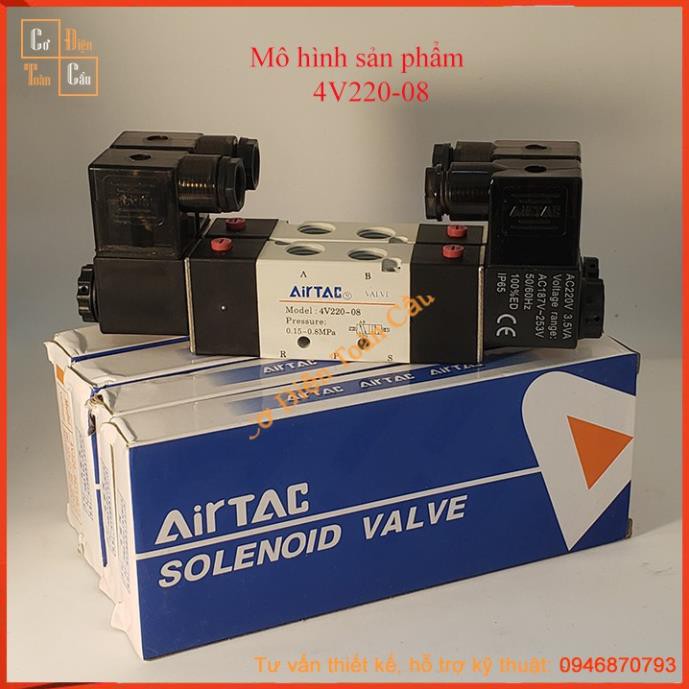 (GIẢM GIÁ CỰC SỐC) Van Điện Từ Airtac 4V220-08, van chia khí airtac