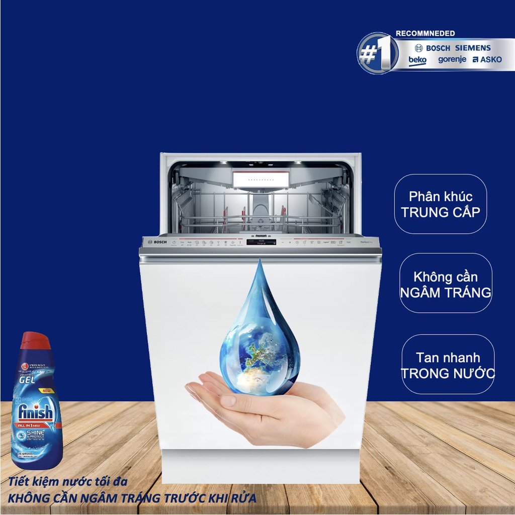 Gel Rửa Chén Finish All In 1 Max Shine &amp; Protect Rửa Sạch Tuyệt Vời Nhập Khẩu Châu Âu Chính Hãng Chai 650ml