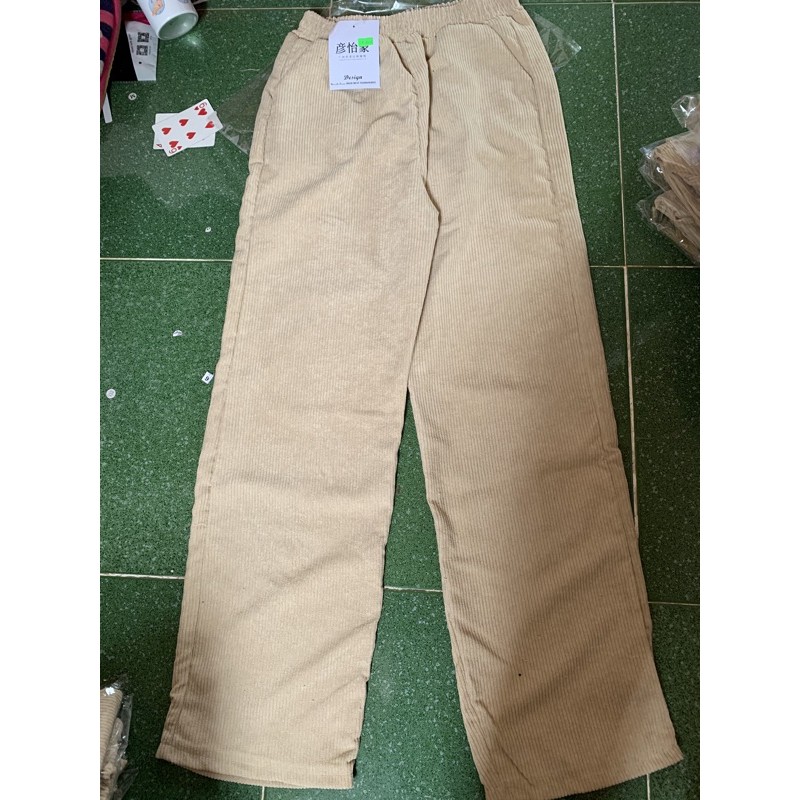 Quần culottes ống rộng nhung chất siêu đỉnh