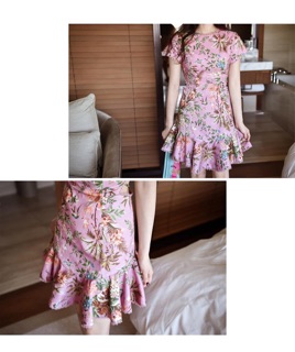 Đầm đuôi cá xoè đan dây lưng