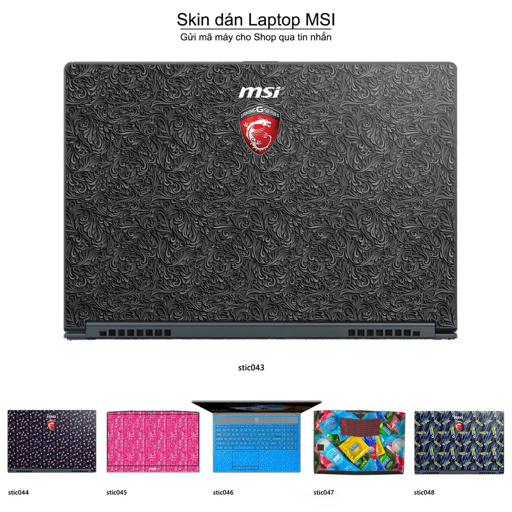 Skin dán Laptop MSI in hình Hoa văn sticker nhiều mẫu 8 (inbox mã máy cho Shop)