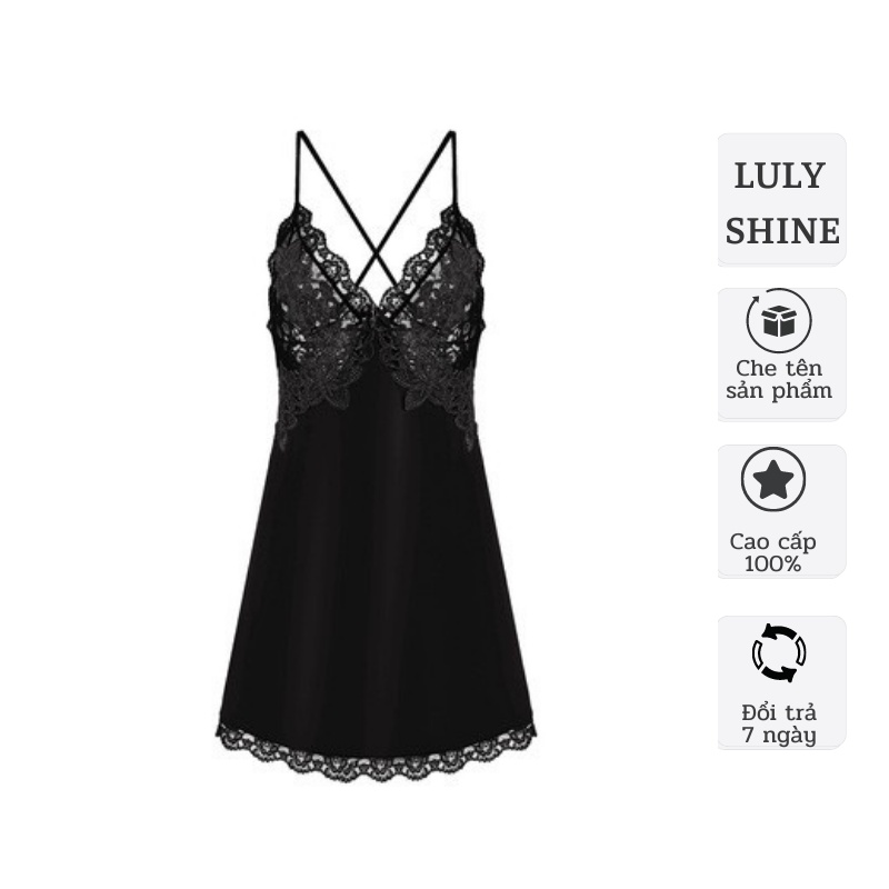 Váy ngủ đầm ngủ 2 dây lụa mỏng cao cấp đẹp sexy có mút ngực gợi cảm quyến rũ V03