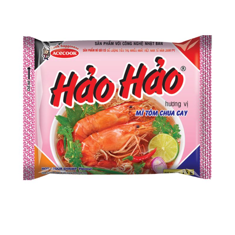 Combo 10 gói mì ăn liền Hảo Hảo 75g chua cay