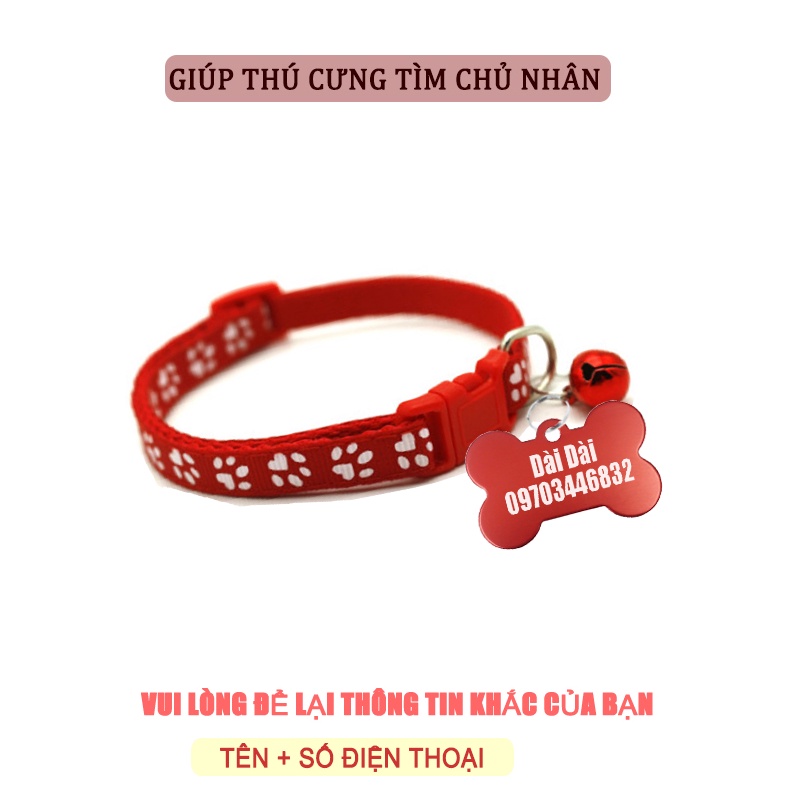 Thẻ Tên Thú Cưng -  Vòng đeo cổ 2 lớp cho chó mèo