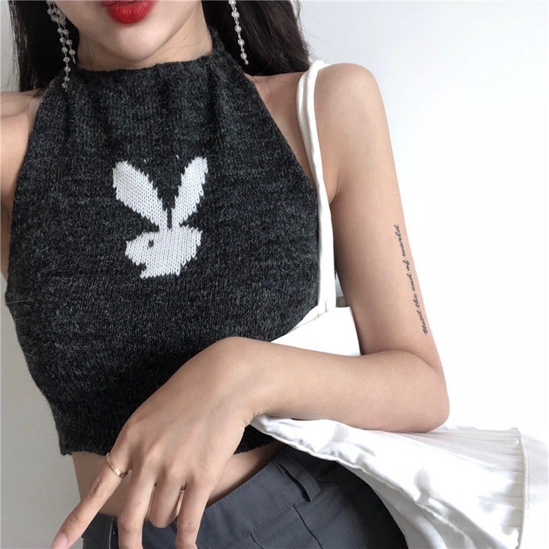 Áo croptop yếm thỏ Quảng Châu